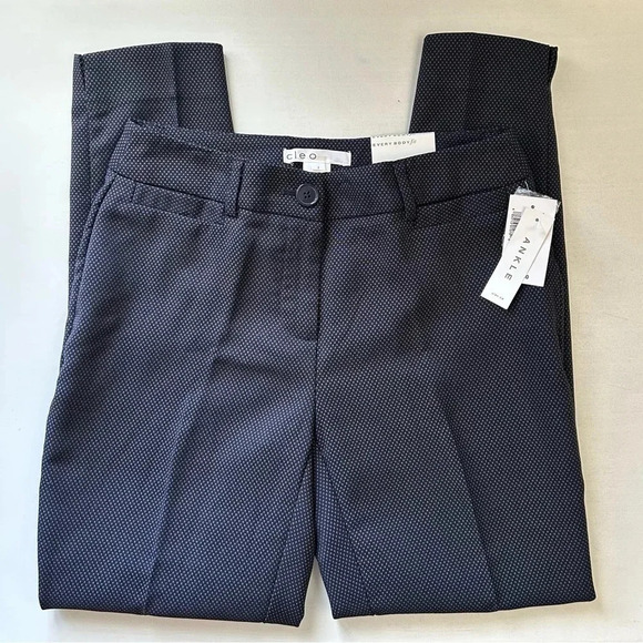 Cleo Every Body Polka Dot Ankle Pant Navy Blue Size 2 NWT - Picture 15 of 15
